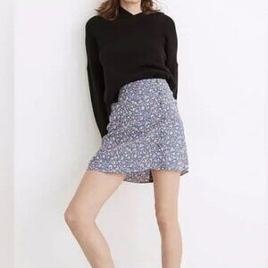 Madewell floral Porch Side Button Floral Mini Skirt in Summer Vines